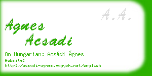 agnes acsadi business card