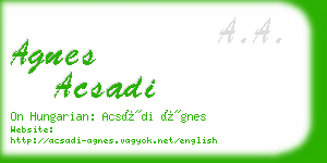 agnes acsadi business card